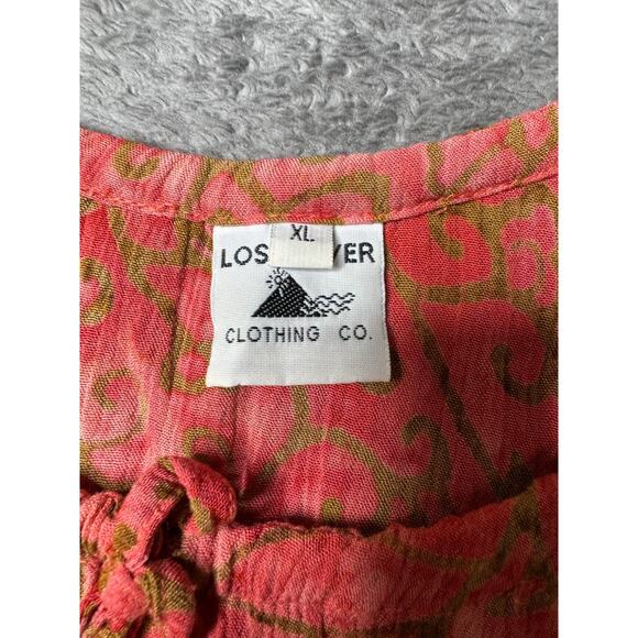 Lost River Clothing Co Batik Crinkle Sleeveless Top Shirt XL Boho Art to Wear - Picture 2 of 5